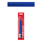 Линейка с волнистым краем пластиковая ErichKrause Classic, 15см, флоупак, синий (в пакете по 20 шт)