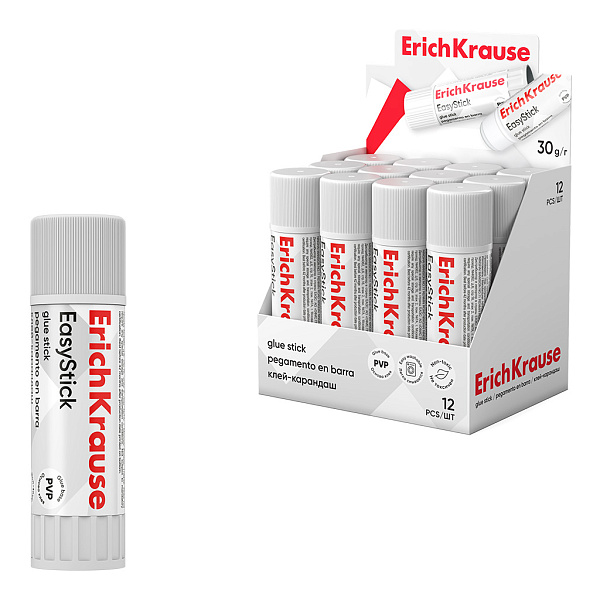 КЛЕЙ КАРАНДАШ 30 Г. ERICHKRAUSE ИЗИ, ПВП /12/288/1080/