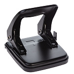 ДЫРОКОЛ ДО 40 Л. ХАТБЕР RECORD, МЕТАЛЛ. С  ЛИНЕЙКОЙ, ЧЕРНЫЙ /36/