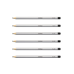 КАРАНДАШ Ч/Г ERICHKRAUSE ART. HB,B,2B,4B,6B, НАБОР 06ШТ, ШЕСТИГРАН. ЗАТОЧЕН. СЕРЕБ. К/К /24/480/