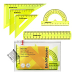 НАБОР ГЕОМЕТРИЧЕСКИЙ 5 ПРЕДМ. ERICHKRAUSE NEON, ПРОЗР. ЖЕЛТЫЙ, ZIP ПАКЕТ/20/80/ РФ