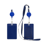 БЕЙДЖ 10,5*6,5ММ, BASIR, ДЛЯ ПРОПУСКОВ, ПРОЕЗДНЫХ, К/З, ШНУРОК, РУЛЕТКА, 2 КАРМАНА, СИНИЙ /20/480/