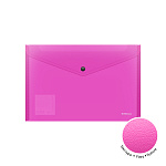 КОНВЕРТ ПЛАСТ. НА КНОПКЕ, A4, ЕRICHКRAUSE FIZZY NEON, 0.14 ММ, ПОЛУПРОЗРАЧНЫЙ, АССОРТИ /12/240/ РФ