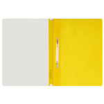 СКОРОСШИВАТЕЛЬ ПЛАСТ. А4, СТАММ, 120 МКМ, ПРОЗР. ВЕРХ, ПЕРФ. ЖЕЛТЫЙ /10/100/