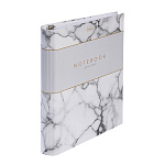 ТЕТРАДЬ 120 Л, А5, ХАТБЕР. MARBLE WHITE, ГЛЯНЦ. ЛАМ. НА КОЛЬЦАХ /8/