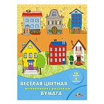 БУМАГА ЦВЕТНАЯ A4, 16 Л, 08 ЦВ. ДОМИКИ, ВЕСЕЛАЯ, ДВУСТОРОН. МЕЛ. /100/