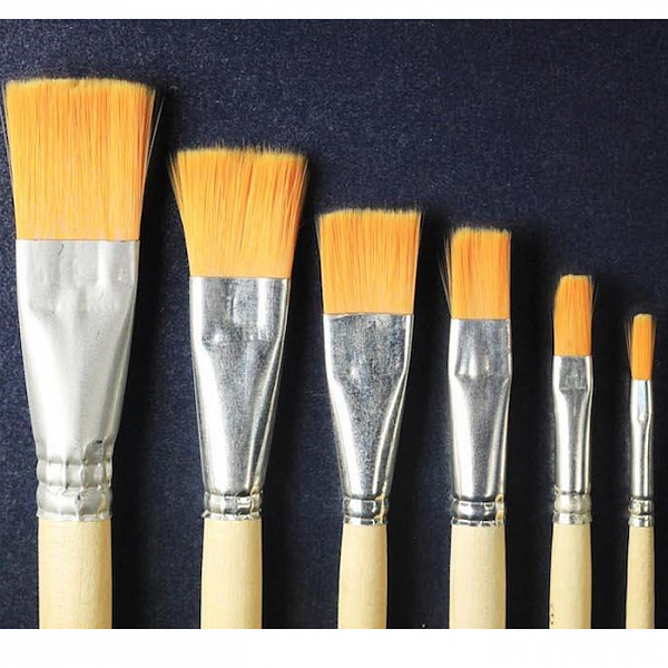 КИСТЬ СИНТЕТИЧЕСКАЯ №18, ПЛОСКАЯ /