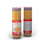 Чернографитный карандаш ErichKrause Amber, шестигранный , с ластиком, HB (в тубусе по 42 шт.)