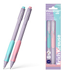 Набор из 2 шариковых ручек ErichKrause ErgoLine® Kids Stick&Grip Pastel 0.5, Super Glide Technology, цвет чернил синий (в пакете)
