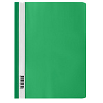 СКОРОСШИВАТЕЛЬ ПЛАСТ, А4, СТАММ, 160 МКМ, ПРОЗР. ВЕРХ, ЗЕЛЕНЫЙ /10/500/РФ