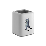 Подставка настольная пластиковая ErichKrause Forte, Жил-был Пес, белый с черным