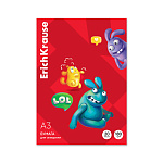 БУМАГА Д/АКВАРЕЛИ А3, 20 Л, ERICHKRAUSE JOLLY FRIENDS, БЕЛЫЙ, В ПАПКЕ /20/ РФ