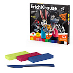 ПЛАСТИЛИН 12 ЦВ. ERICHKRAUSE НУ, ПОГОДИ! КАНИКУЛЫ, 180 Г, СО СТЕКОМ, АССОРТИ, К/К /24/