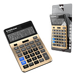 КАЛЬКУЛЯТОР 12 РАЗР. ERICHKRAUSE DC-2793-12, НАСТОЛЬНЫЙ, ЗОЛОТОЙ, БЛИСТЕР /20/40/