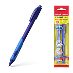 Набор из 2 ручек шариковых ErichKrause ErgoLine® Kids Stick&Grip Neon 0.5, Super Glide Techn, цвет чернил синий, син грип (в пакете)