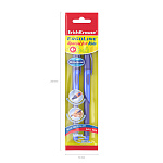 Набор из 2 ручек шариковых ErichKrause ErgoLine® Kids Stick&Grip Neon 0.5, Super Glide Techn, цвет чернил синий, син грип (в пакете)
