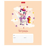 ТЕТРАДЬ 12 Л, КОС. ЛИН. ХАТБЕР. КРЫЛАТЫЕ ЕДИНОРОЖКИ, СКРУГ. УГЛЫ, НА СКОБЕ /10/140/