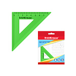 Угольник пластиковый ErichKrause Neon Solid, 45°/7см, зеленый, во флоупаке