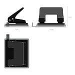 ДЫРОКОЛ ДО 20 Л. ERICHKRAUSE QUADRO, ЧЕРНЫЙ /12/48/