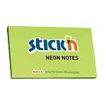 БЛОК Д/ЗАПИСИ 76*127 ММ, 100Л, STICK*N, НЕОН ЗЕЛЕНЫЙ /12/822663
