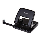 ДЫРОКОЛ ДО 25 Л. ХАТБЕР RECORD, МЕТАЛЛ. С  ЛИНЕЙКОЙ, ЧЕРНЫЙ /48/