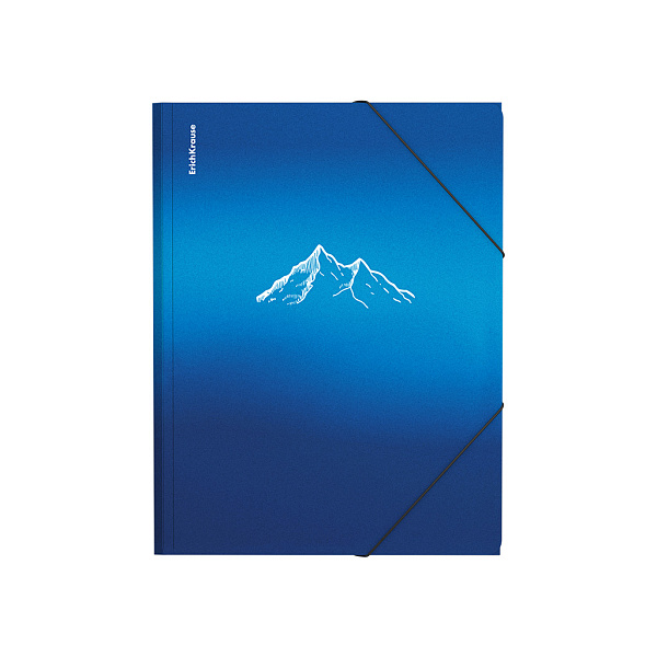 Папка на резинках пластиковая ErichKrause Ice Metallic Mountain, A4, ассорти (в пакете по 4 шт.)