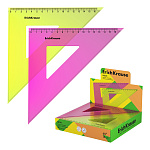 Угольник пластиковый ErichKrause Neon, 45°/16см, ассорти (в коробке-дисплее по 30 шт)