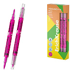 МАРКЕР ТЕКСТ. ERICHKRAUSE VISIOLINE V-16 BRUCH NEON, ДВУХСТОРОН. РОЗОВЫЙ /12/144/1728/