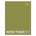 ТЕТРАДЬ 80 Л, А5, КЛ, ХАТБЕР. NEW TONE PASTEL ОЛИВА, ГЛЯНЦ. ЛАМ. НА КОЛЬЦАХ /10/