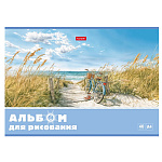 АЛЬБОМ Д/РИС. 40 Л. А4, ХАТБЕР. СВЕТЛЫЕ ГОРИЗОНТЫ, МЕЛ. ОБЛ. ТИСН. НА СКОБЕ /5/25/