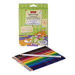 КАРАНДАШИ ЦВ. 18 ШТ, ХАТБЕР. ART-TIME, ПЛАСТ. ТРЕХГРАН. СТИРАЕМ. ЗАТОЧЕН. +КАРАНДАШ-ЛАСТИК, К/К /8/