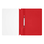 СКОРОСШИВАТЕЛЬ ПЛАСТ, А4, СТАММ, 160 МКМ, ПРОЗР. ВЕРХ, КРАСНЫЙ /10/500/РФ