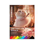 БУМАГА ЦВЕТНАЯ A4, 10 Л, 10 ЦВ. ERICHKRAUSE ПРИМА-КОШКА, ОДНОСТОРОН. НЕМЕЛ. НА КЛЕЮ /10/70/