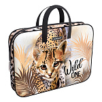 ПАПКА НА МОЛНИИ, А4+, ERICH KRAUSE® WILD CAT, ТЕКСТИЛЬ, С РУЧКАМИ, БЕЖЕВЫЙ /4/