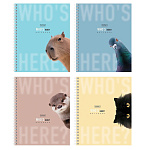 ТЕТРАДЬ 48 Л, А5, КЛ, ХАТБЕР. КТО ЗДЕСЬ? ЛАМ. МЯГКОЕ КАСАНИЕ, ПЕРФ. НА ГРЕБНЕ /4/96/