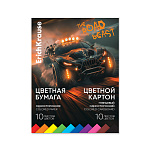 БУМАГА ЦВ.+КАРТОН ГЛЯНЦ, А4, 20 Л, 10 ЦВ. ERICHKRAUSE, ROAD BEAST, ИГРУШКА-НАБОР, НА КЛЕЮ /5/35/